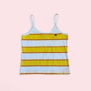 Vintage Striped Tank Top with Race Flag Symbol